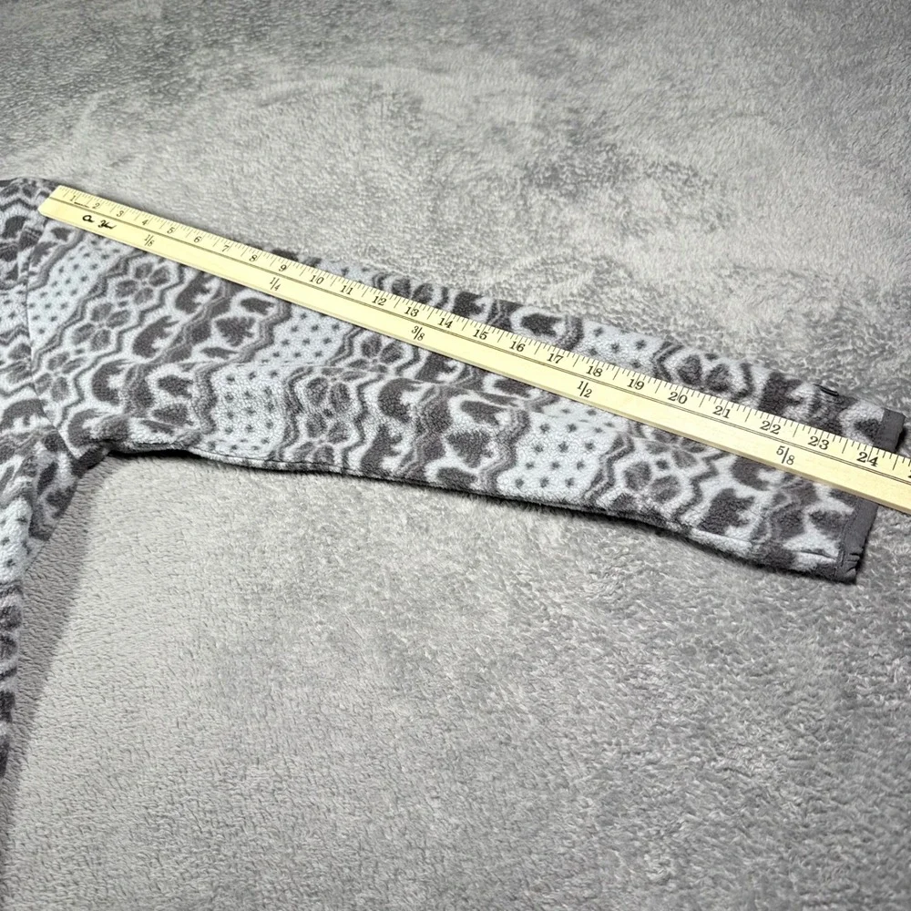 Chubbies Mens Grey Fair Isle Bear Fleece Quarter Zip‎ Pullover Sweater Medium